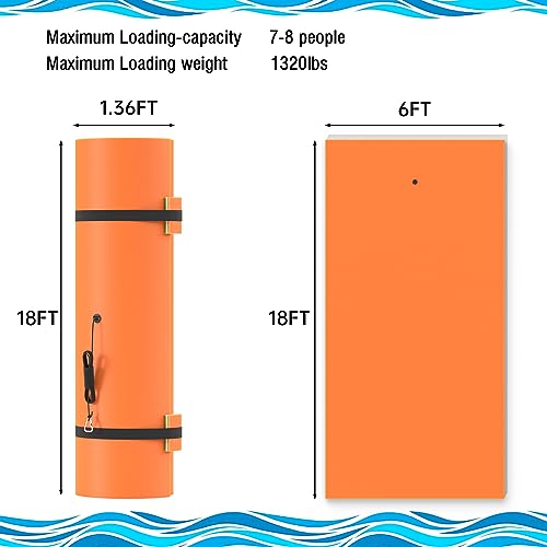 3 Layers XPE Foam Floating Mat Water Mat, 9/12/18 Ft Tear-Resistant Lily Pad Lilly Pad Water Matt, Lily Pad Floating Swim Mat for Lake, Ocean, Beach, River……