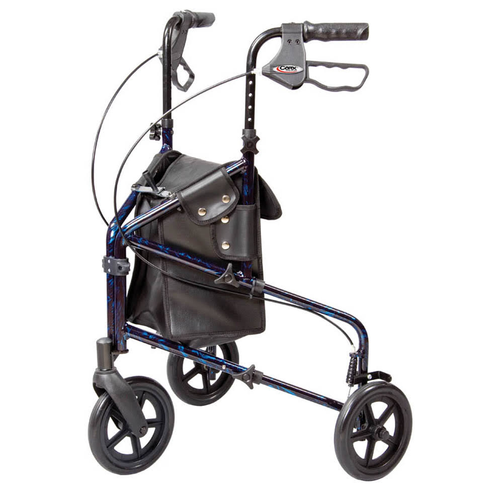 Carex Trio 3-Wheel Rolling Walker Rollator, Black