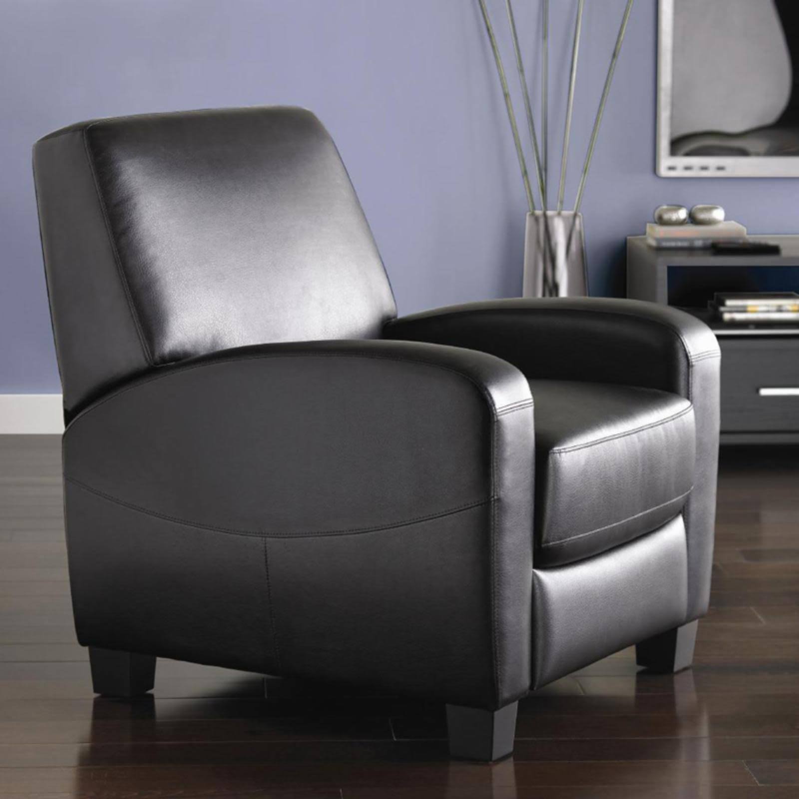 Mainstays Faux Leather Home Theater Recliner Black