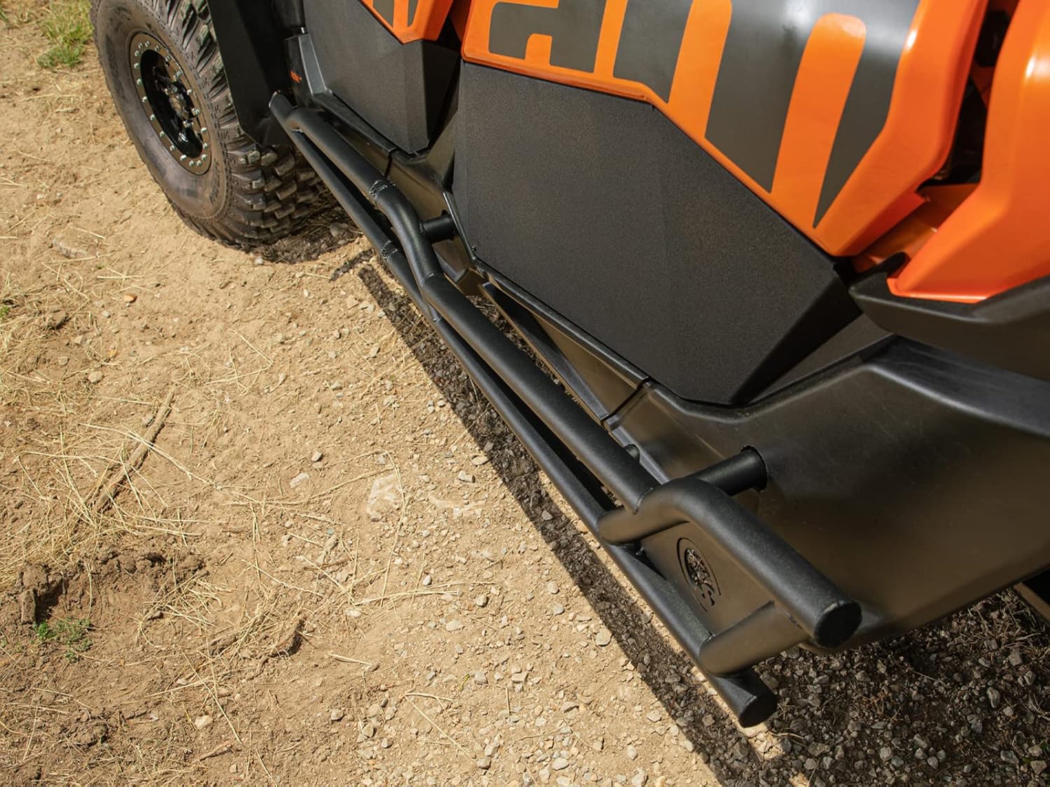 SuperATV Nerf Bars/Rock Sliders for Can-Am Maverick X3 MAX (See Fitment) | 1.75” Diameter Steel Tubing | Bolt-On Mounting | Powder-Coat Finish | Protects Exposed Sides and Body Plastic