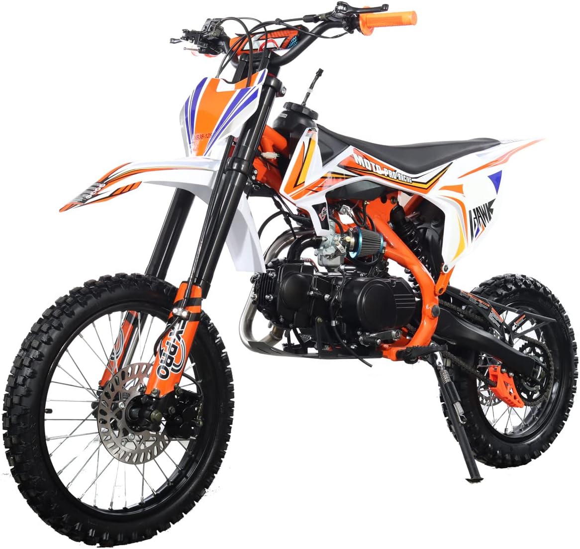 X-PRO Hawk 125cc Dirt Bike with 4-Speed Manual Transmission, Big 17"/14" Tires! Zongshen Brand Engine! (Orange)