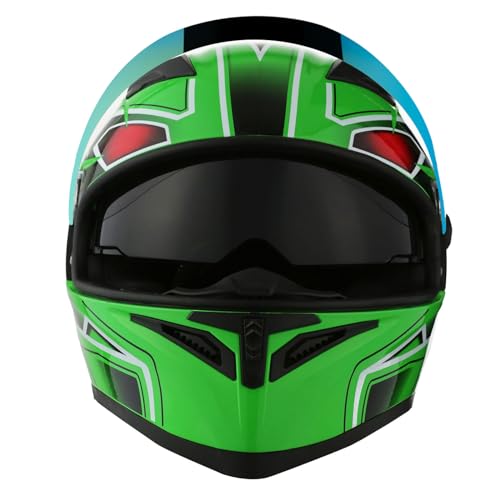 1Storm Motorcycle Full Face Dual Visor Helmet Bundle with Spoiler and Motorcycle Bluetooth Headset: HJK316 Matt Black