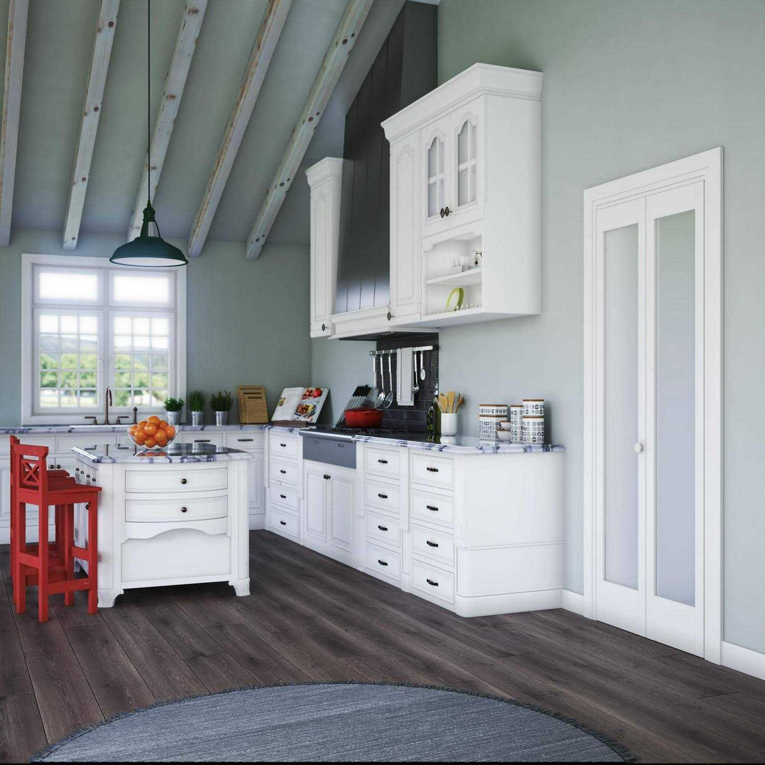 EightDoors 80 in. x 1-3/8 in. Frosted Glass 1-Lite Shaker Primed Solid Wood Core Bi-Fold Door with Hardware Included - Shop Hardware Tools Online Store