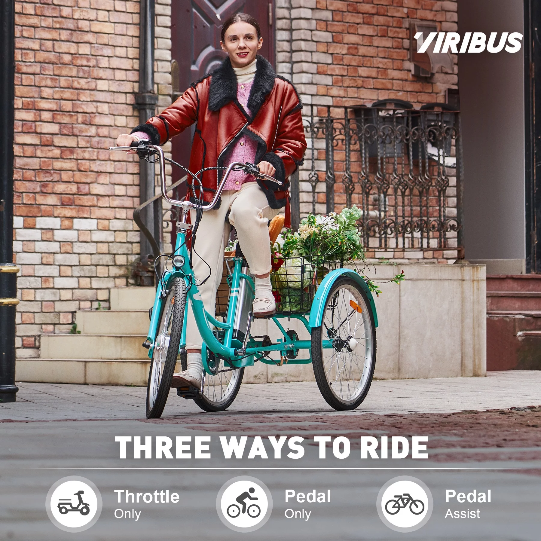 26 Electric Tricycle for Adults 3 Wheel Electric Bike 250W Electric Trike Black