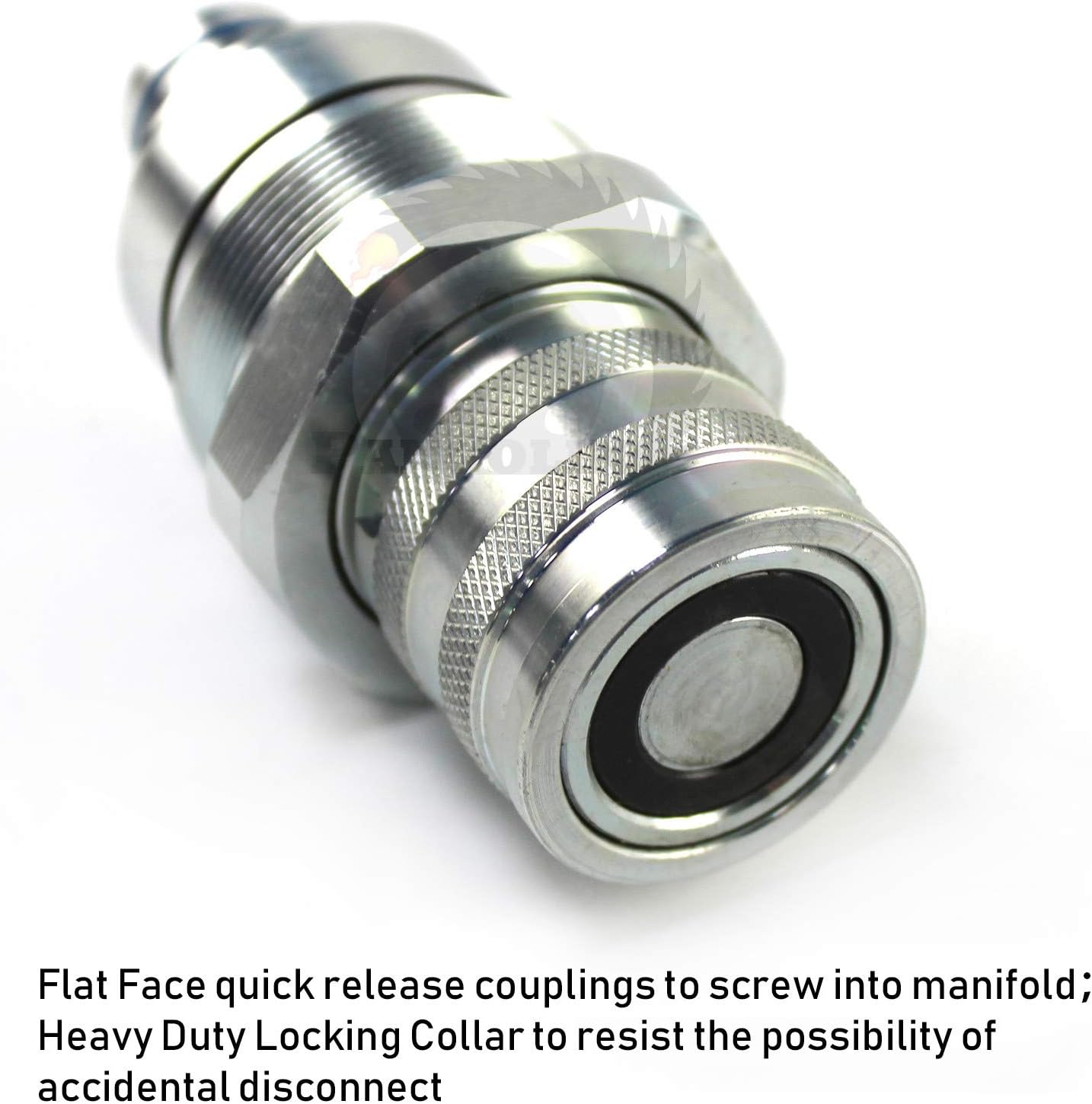 AT406475 7246802 Hydraulic Female Flat Face Quick Connect Coupler 48mm Thread Diameter Hydraulic Coupler for Bobcat John Deere Skid Steer Loader 318E 319E 320E 323E 326E 328E 329E 332E Spare Parts Pack of 2