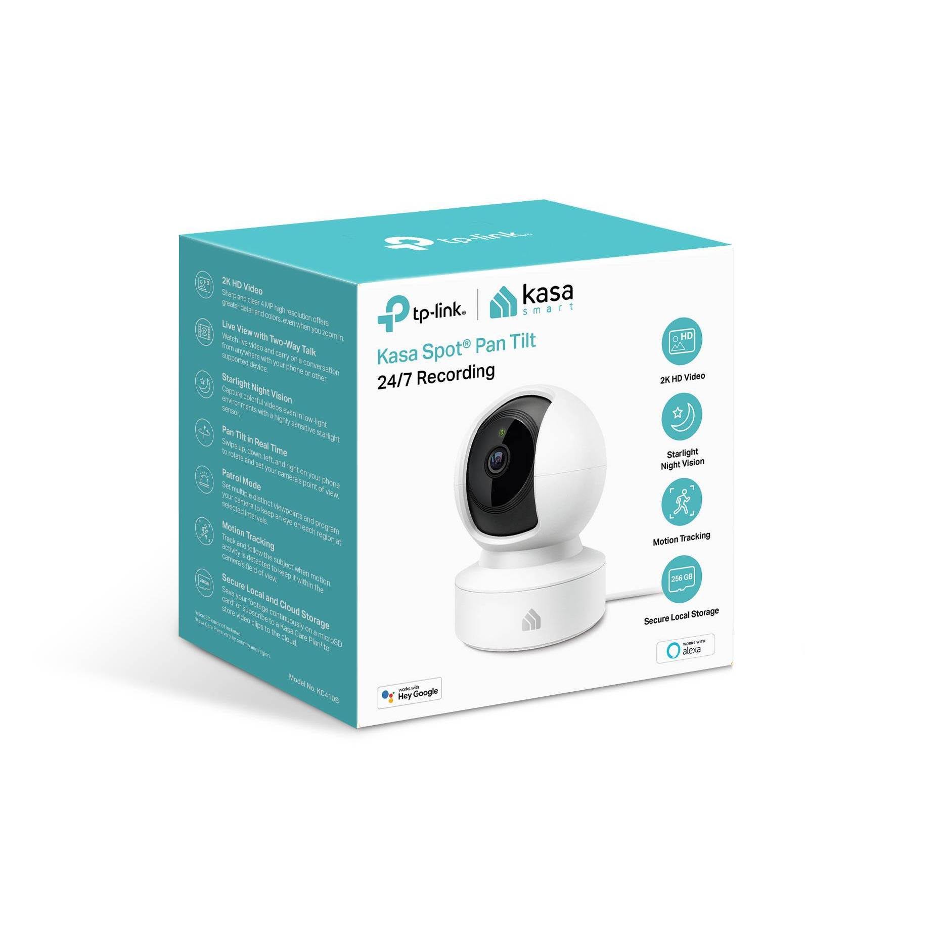TP-Link Kasa Spot Pan u0026 Tilt Indoor 2K Wi-Fi Network Surveillance Camera - Black u0026 White 82685736