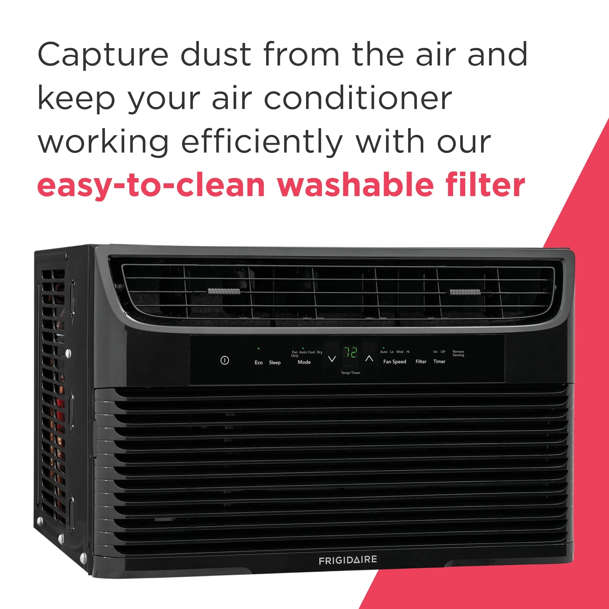 Frigidaire 8,000 BTU 350 sq ft Window Air Conditioner with Remote, Black,FHWC083WAB