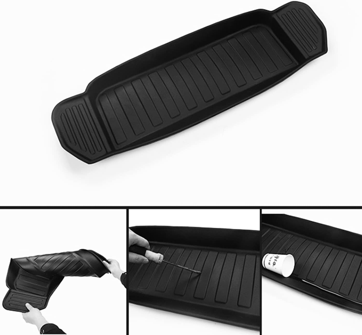 COSLAKE for Mustang Mach E Cargo Liner, Mustang Mach E Accessories 2021 2022, All-Weather Cargo Mat, TPE & Waterproof, 3D Cargo Liner Rear Trunk Mat Compatible with 2021 Mach-e Accessories, Black