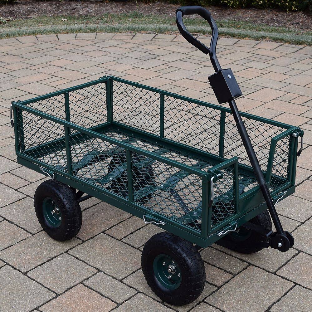 Metal Utility Garden Cart, Green