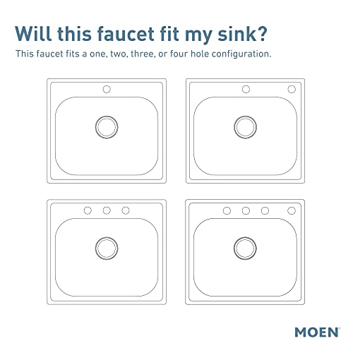 Moen 87014SRS Essie Pull-Down Sprayer Kitchen Faucet in Spot Resist Stainless with Soap Dispenser