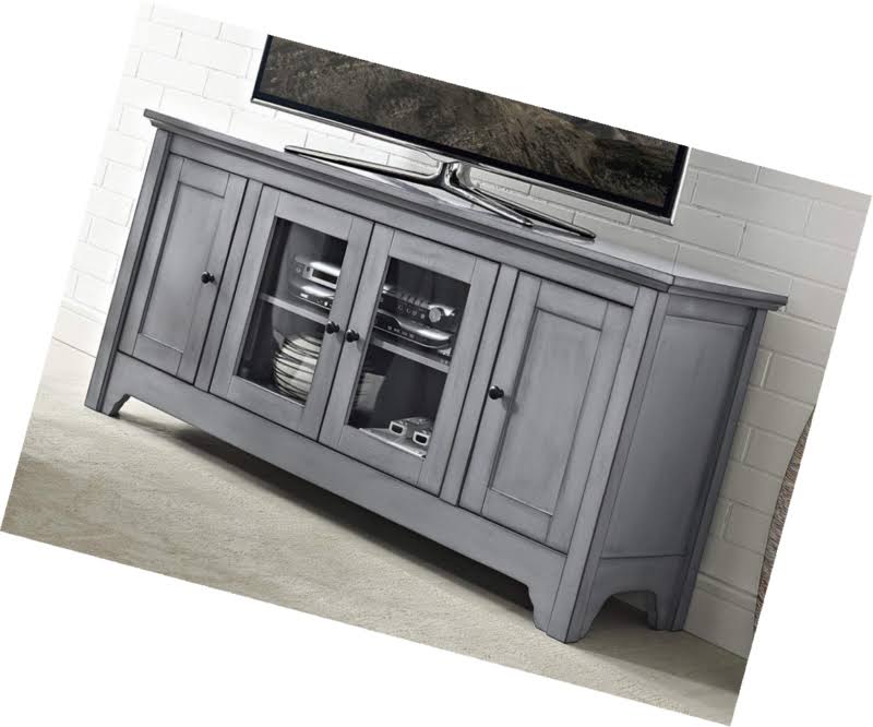 Walker Edison 52x22 Wood TV Media Stand Storage Console - Antique Grey