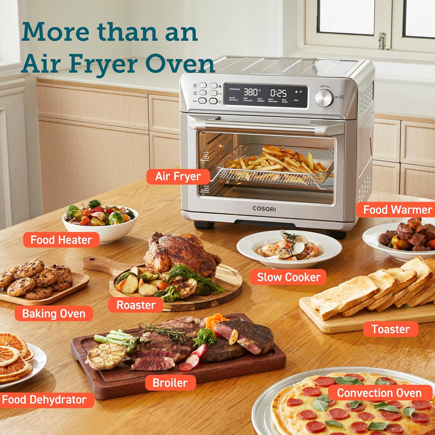 COSORI Air Fryer Pro LE 5-Qt Airfryer, Quick and Easy Meals, UP to 450℉, Quiet, 85% & Smart 12-in-1 Air Fryer Toaster Oven Combo, Airfryer Convection Oven Countertop, Bake, Roast