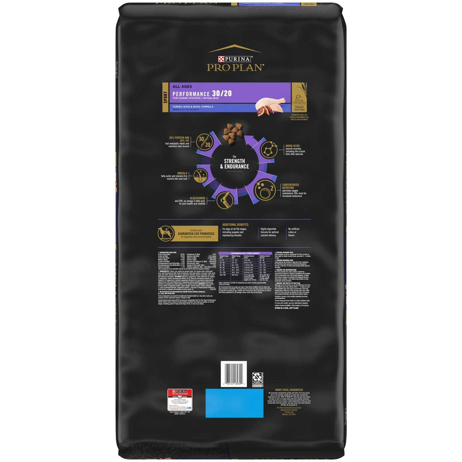 Purina Pro Plan Sport Performance 30/20 Turkey Duck &amp; Quail Formula Dry Dog Food - Pet Supplies online store