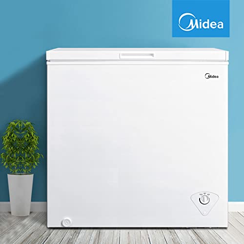 Midea MRC070S0AWW Chest Freezer, Freezer With Removable Basket, Adjustable Temperature, For Kitchen Apartment Office