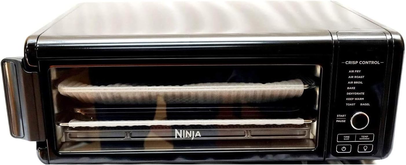 Ninja SP101 Foodi 8-in-1 Air Fry Large Toaster Oven Flip-Away for Storage Dehydrate Keep Warm 1800w XL Capacity (Renewed) Piano shiny BLACK
