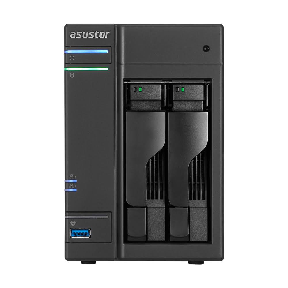 Asustor AS6302T 2-Bay Diskless NAS Server - SATA 6Gb/s, eSATA 6Gb/s