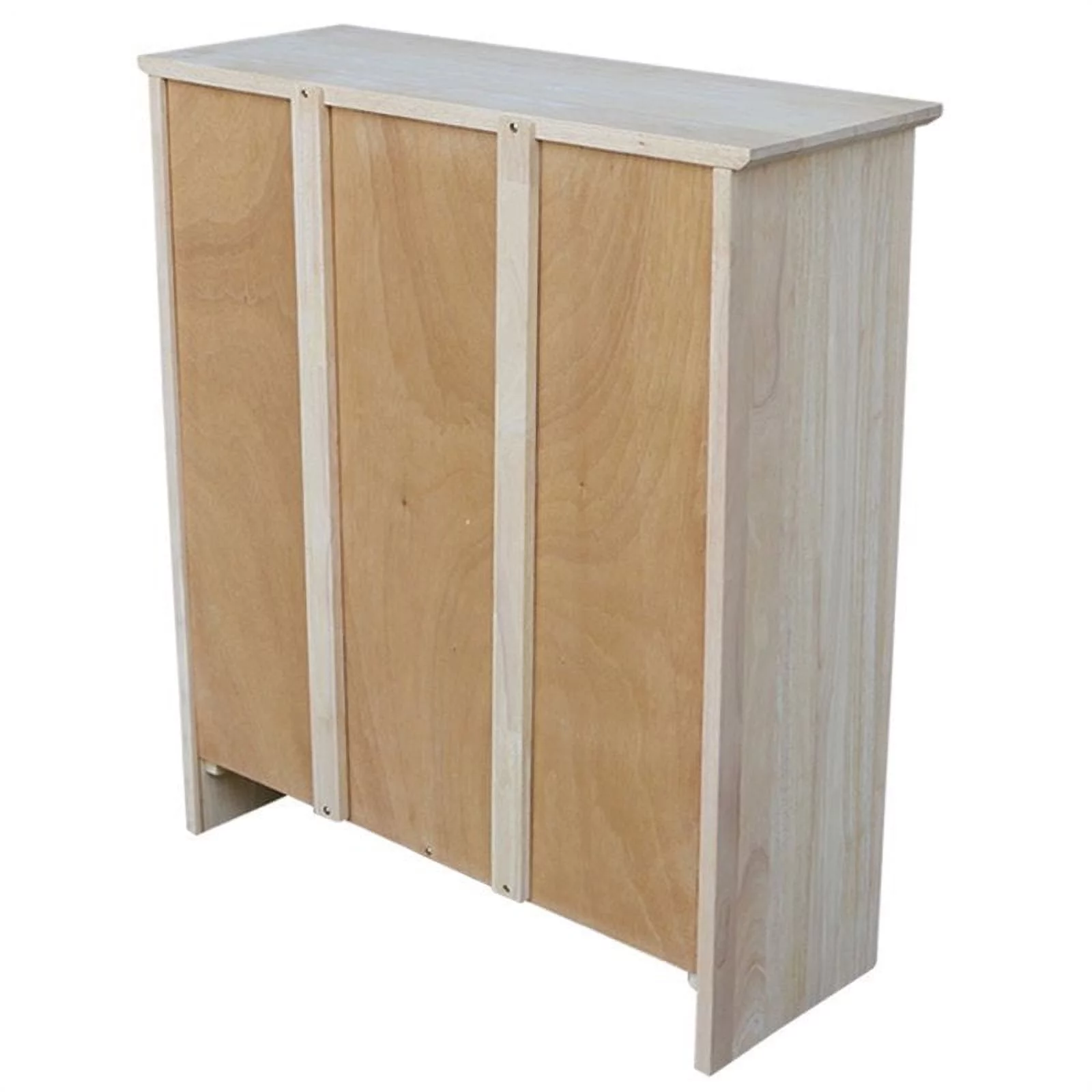 Pemberly Row Unfinished Solid Wood 36" Shaker 3 Shelf Bookcase with Two Adjustable Shelves - Curated Treasures Market