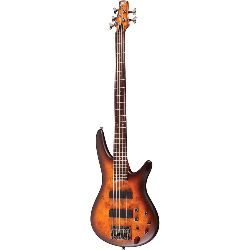 Ibanez SR505PB Electric Bass Guitar, 5 String, Brown Burst Flat