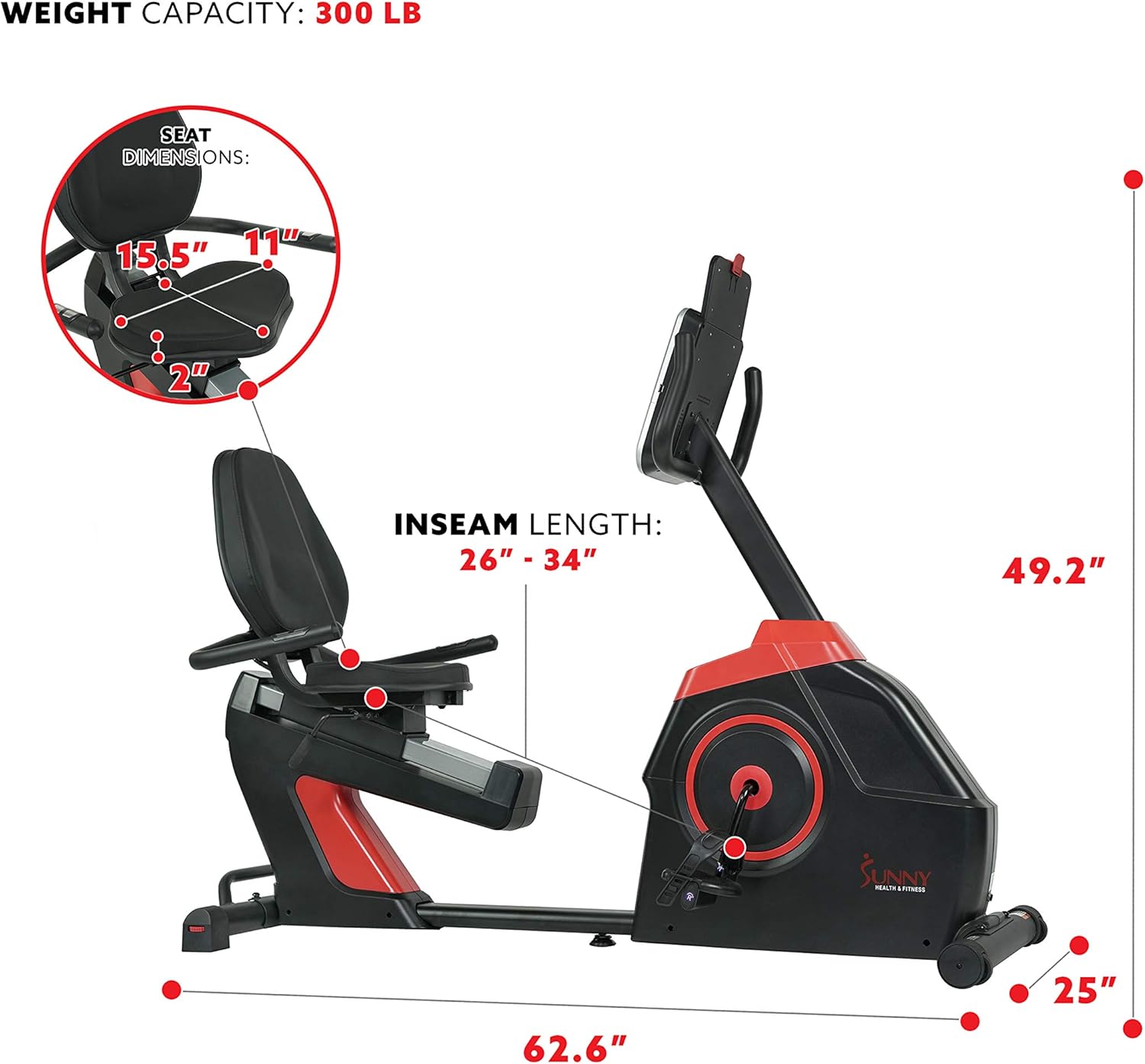 Sunny Health & Fitness Evo-Fit Cardio Recumbent Bike - SF-RB4954