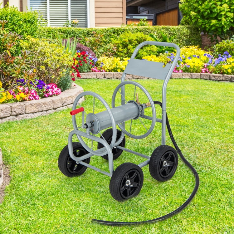 Durable Garden Hose Reel Cart - 46.0 - Store and Transport Hose Effortlessly