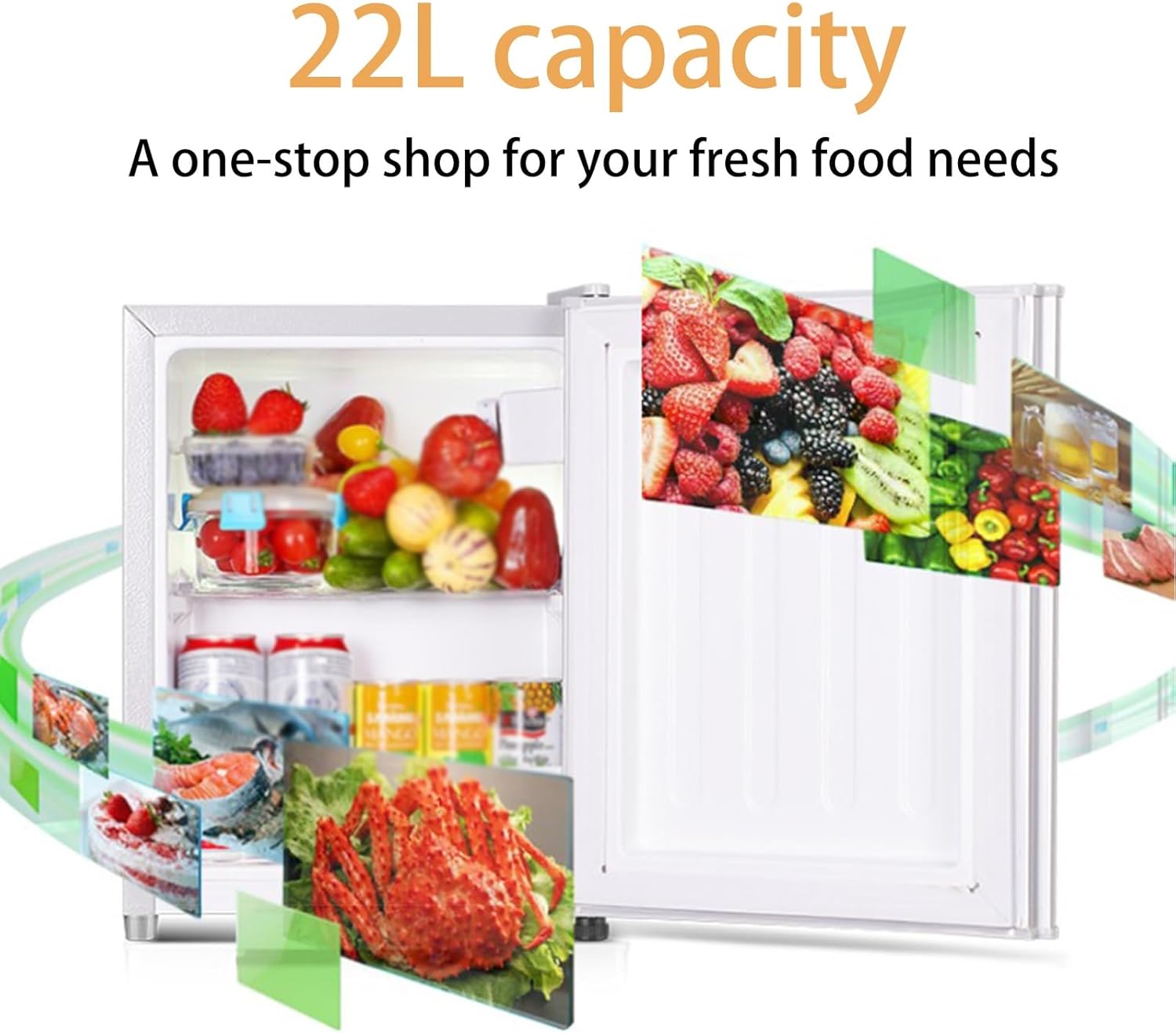 Compact Refrigerator, Mini Beverage Fridge with Adjust Temperature, Energy Saving Small Fridge Perfect for Bedroom Office Dorm Apartment