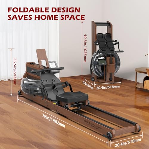 JOROTO Rowing Machines for Home Use, Foldable Rower Machine with Bluetooth Monitor, Tablet Holder Water Rowing Machine