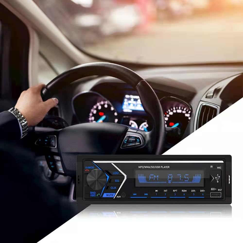 SOVLONG car Stereo, Dual Bluetooth Single Din in Dash Stereos for Car, Car Radio|Car Audio|Support USB, SD Card, AUX| Provide Remote Control Return