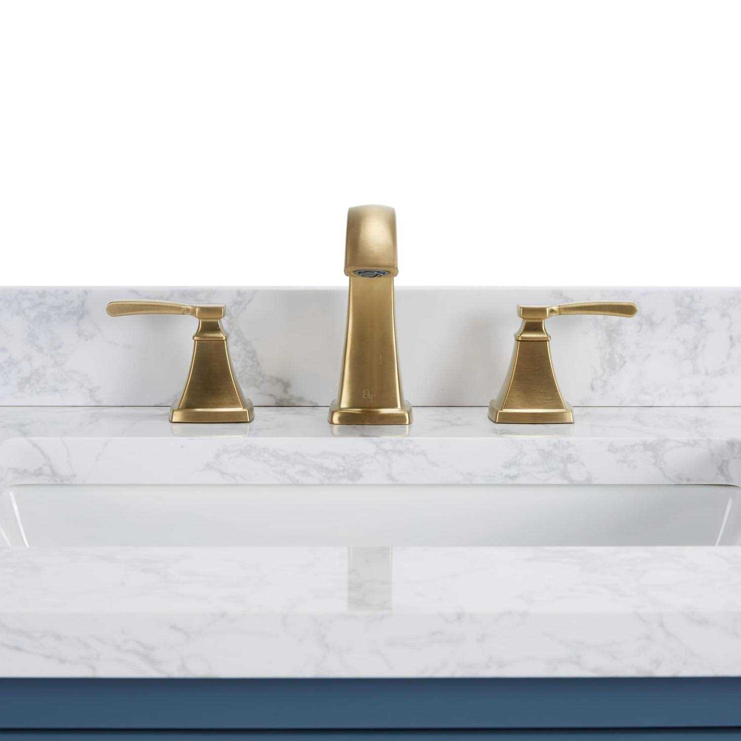 allen + roth Chesler Brushed Gold Widespread 2-Handle WaterSense Bathroom Sink Faucet with Drain 67124W-614408 - Shop Hardware Tools Online Store