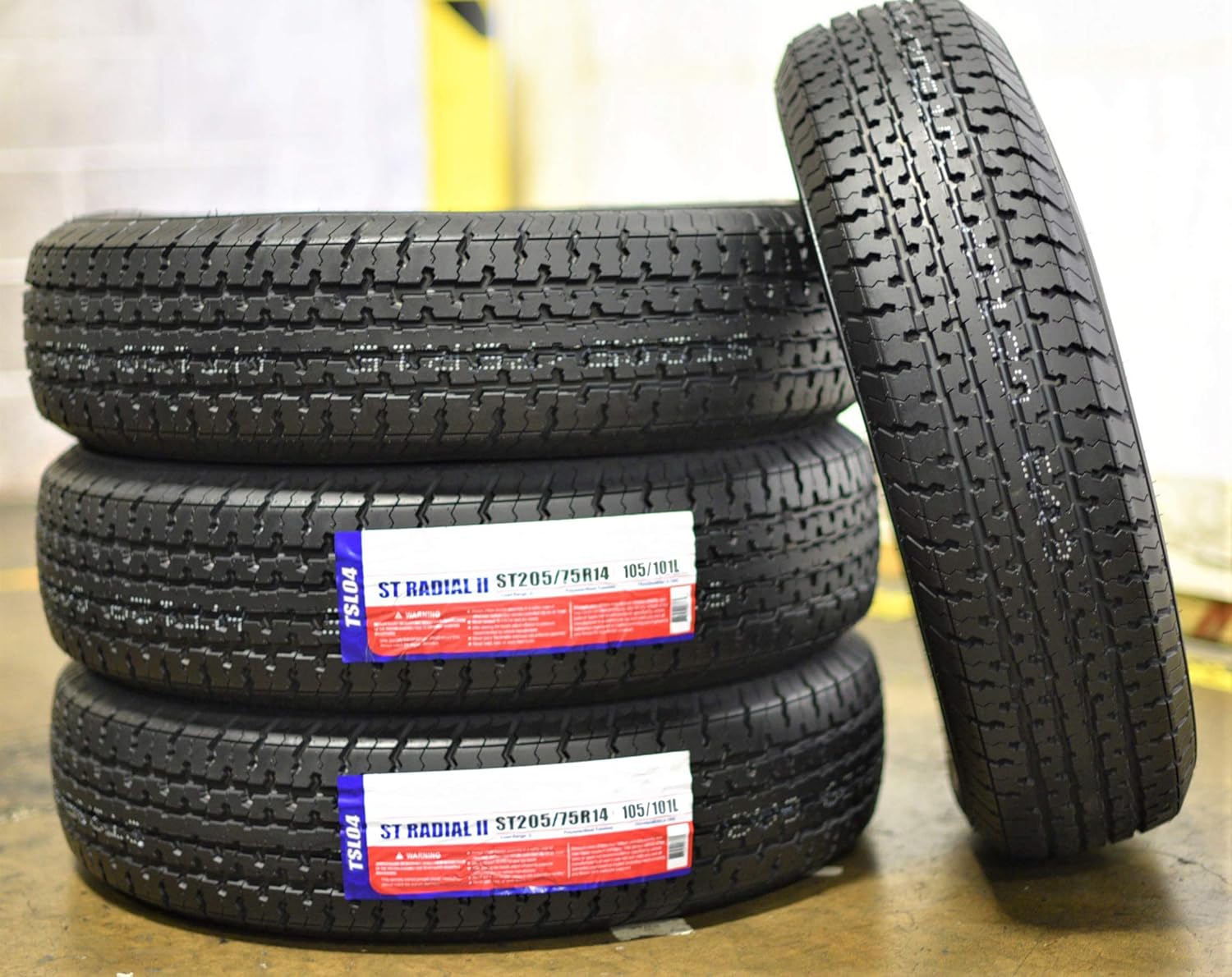 Set of 4 (FOUR) Transeagle ST Radial II Premium Trailer Radial Tires-ST205/75R14 205/75/14 205/75-14 105/101L Load Range D LRD 8-Ply BSW Black Side Wall