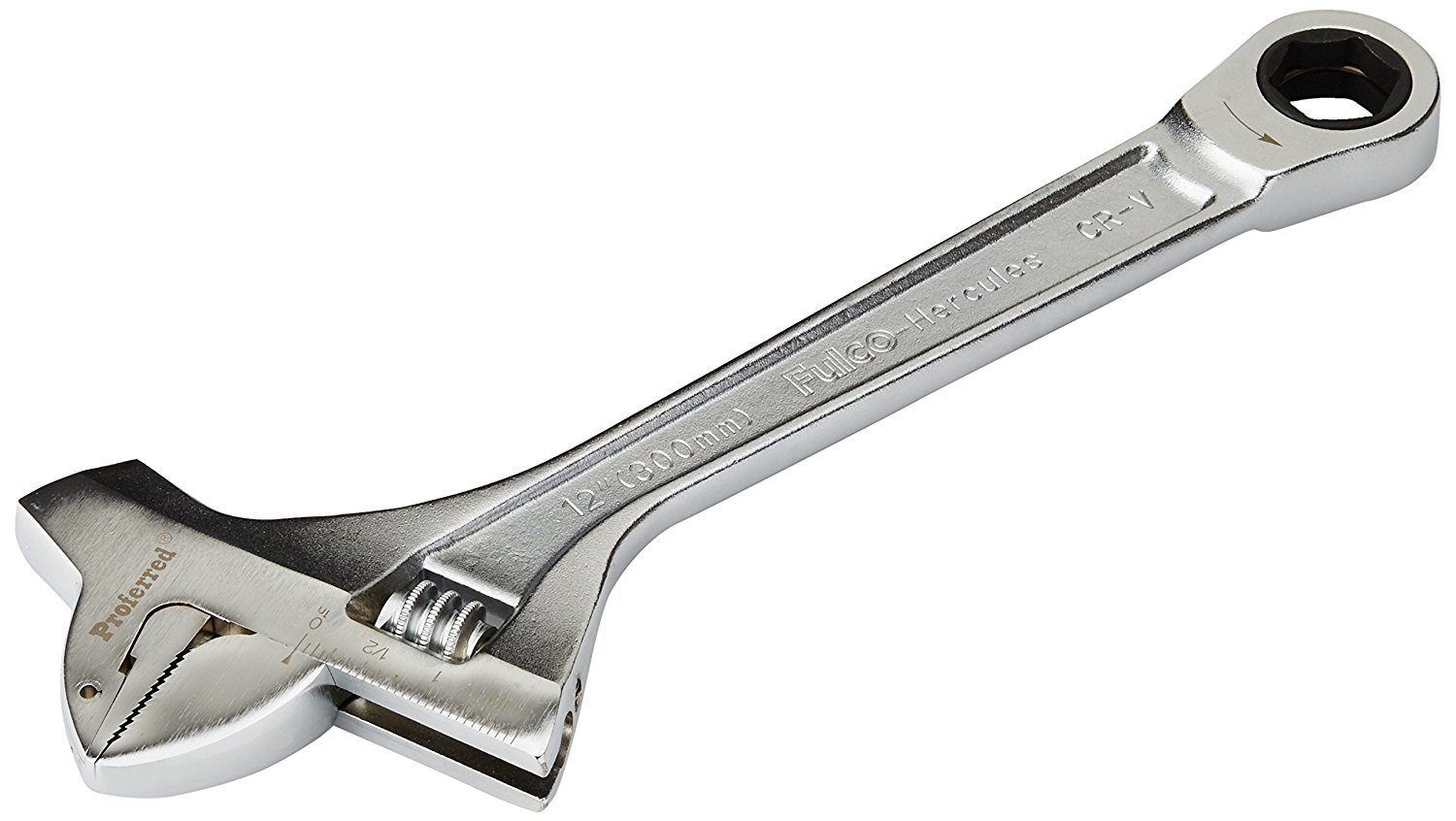 Proferred T10001 Mining Adjustable Wrench with Hammer, Chrome Finish, 12" Pack of 2