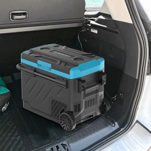 Renogy Car Refrigerator, Electric Cooler LG Powered Compressor Car Fridge, Dual Zone, App Control, Cooling from -4~68°F, Portable Freezer for Camping, RV, Fishing, Outdoor, Truck