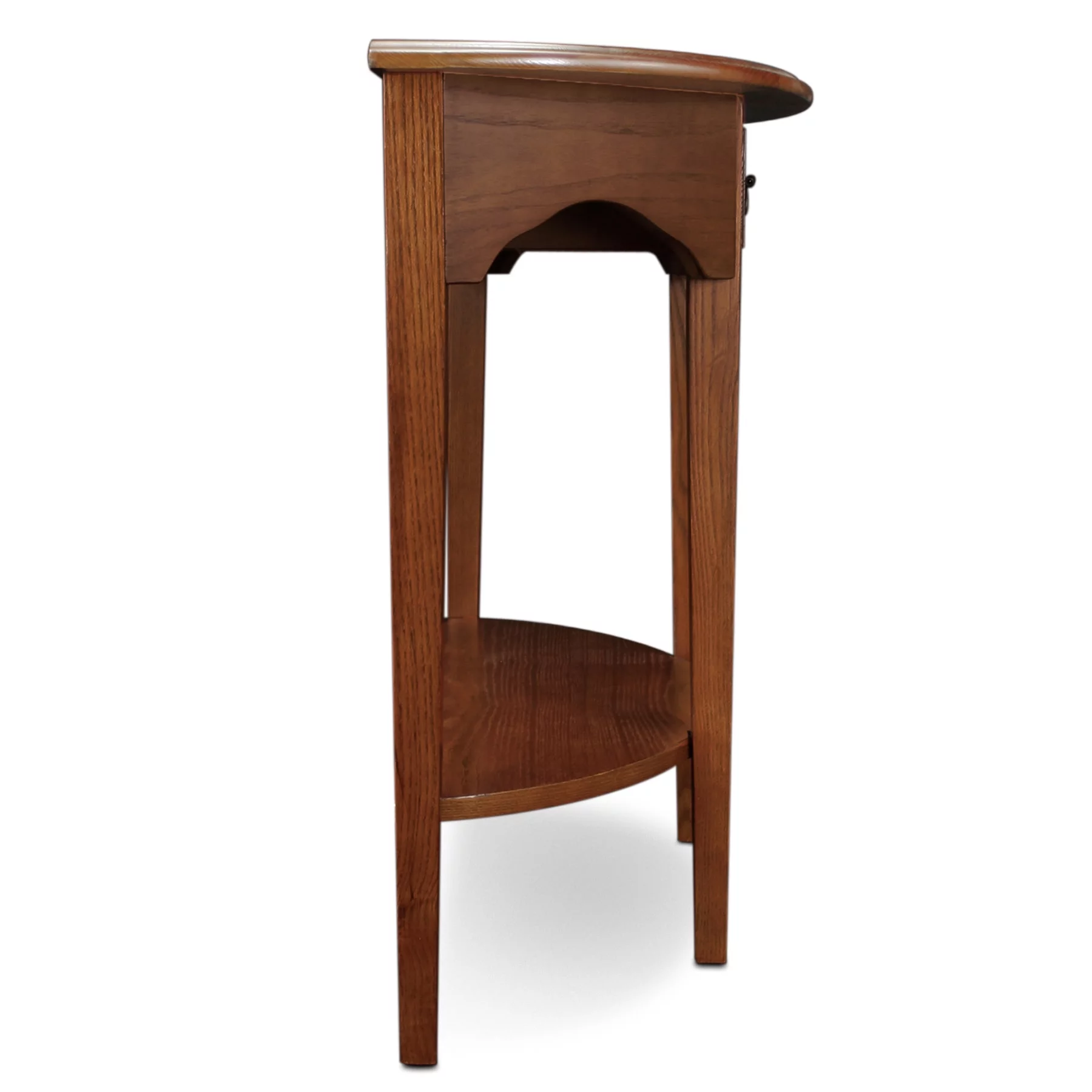 Demilune Console in Medium Oak
