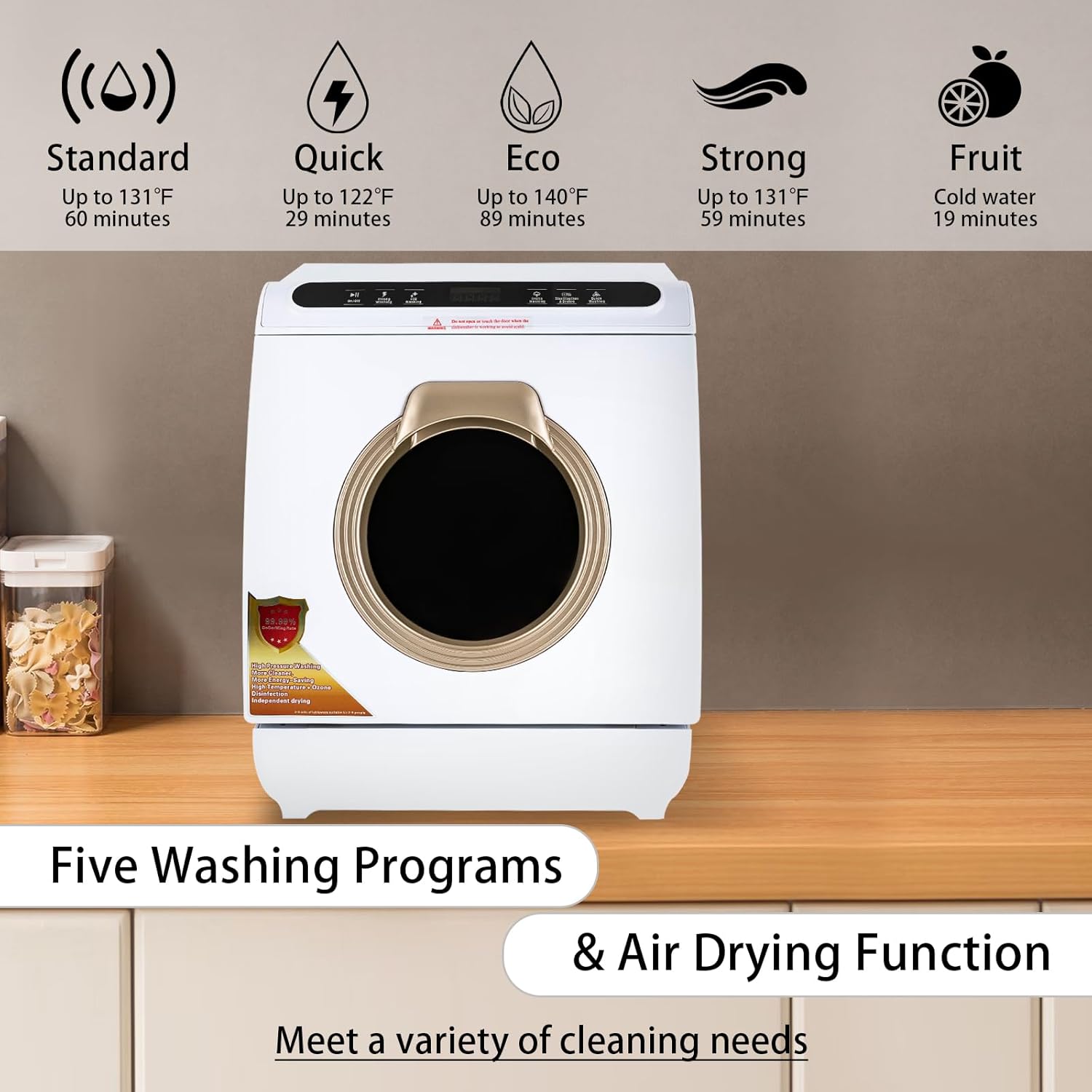 Dishwasher,900W Portable Countertop Dishwasher with 7L Built-In Water Tank,No Hookup Needed,5 Programs, for Small Homes,Apartments, Dormitories,Campers,RVs,110V