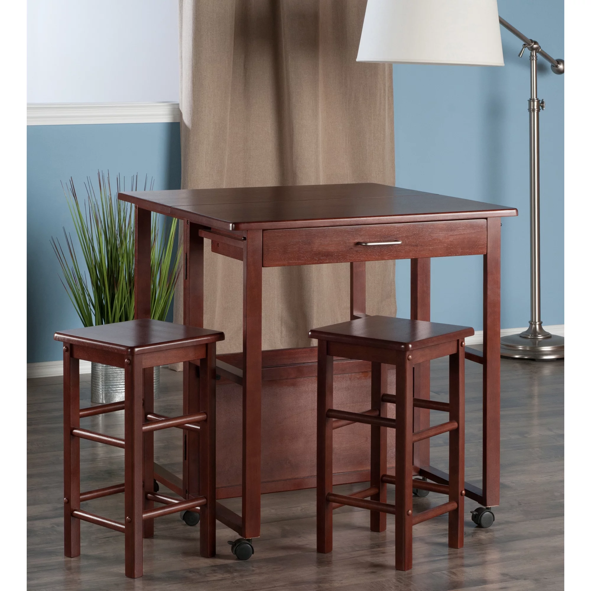 Winsome Wood Fremont 3-Pc Space Saver Set, Walnut Finish