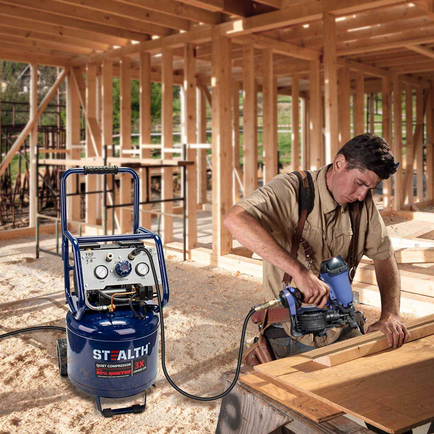 Stealth Professional 12 Gal. 150 PSI 2 Portable Electric Air Compressor - Shop Hardware Tools Online Store