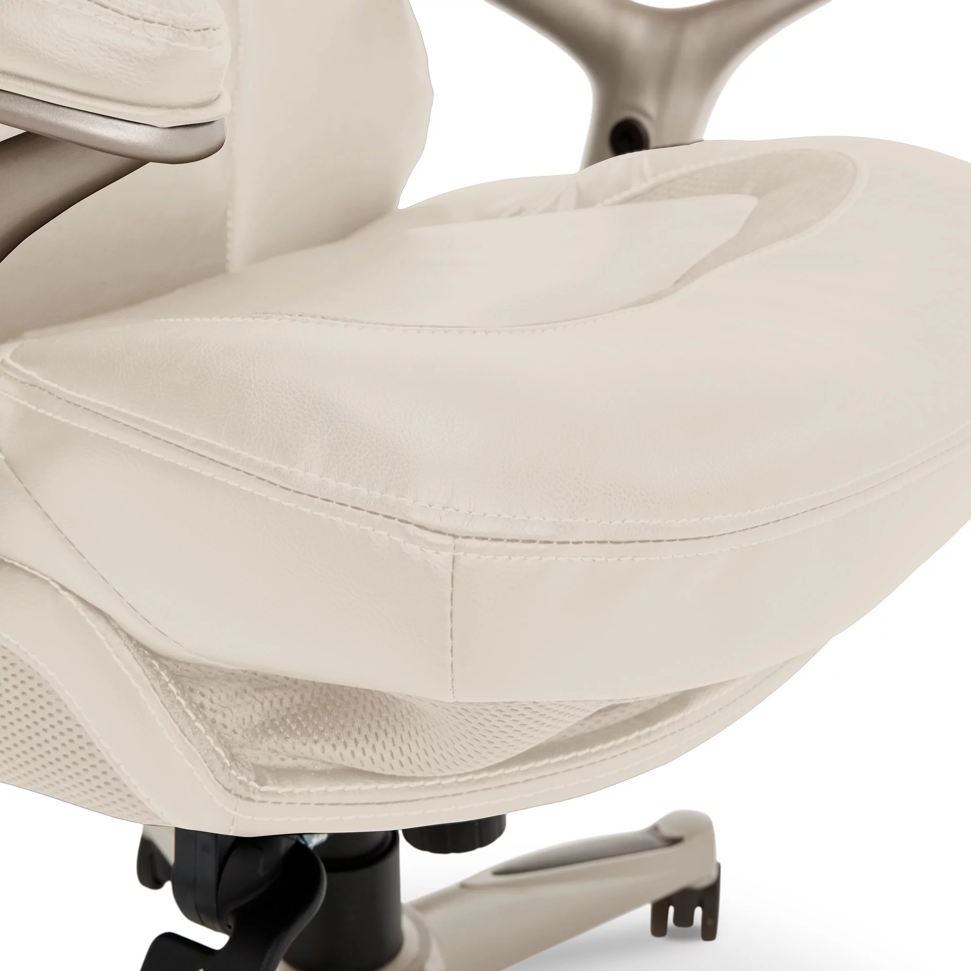 Serta Bonded Leather Office Chair with True Wellness BIM Tech, 250 lb. Capacity, Ivory