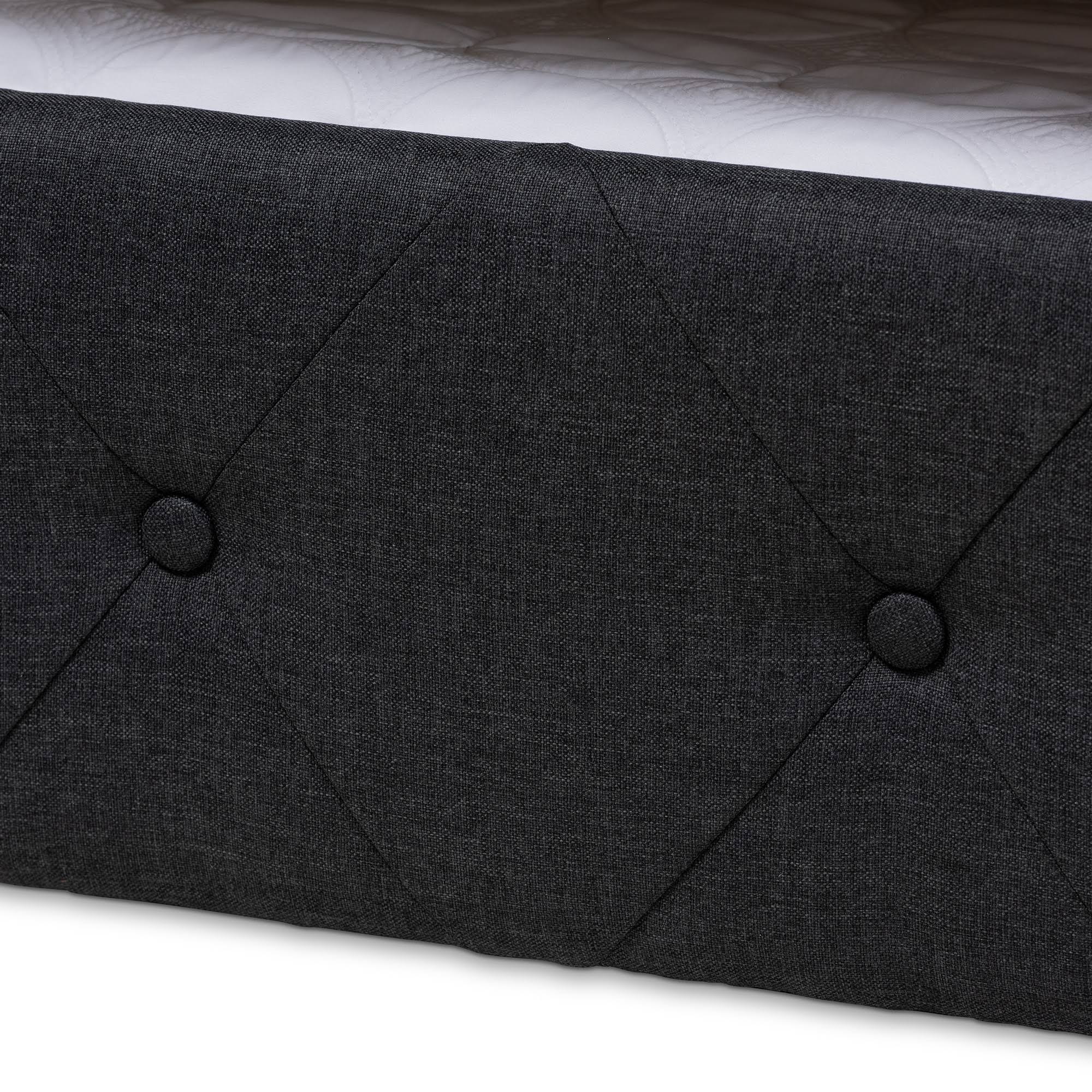 Baxton Studio Alena Daybed with Trundle, Dark Grey, Queen
