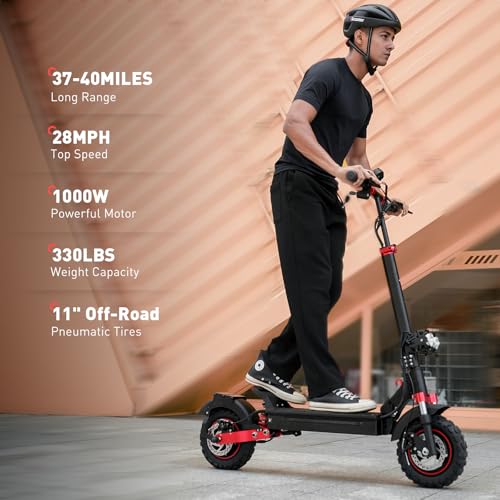 iScooter Electric Scooter Adults, 28/38 MPH Top Speed & 40/50 Miles Long Range Escooter, 10/11" Offroad Pneumatic Tire Scooters for Adults with Cruise Control, Dual Suspensions, Foldable E-Scooter