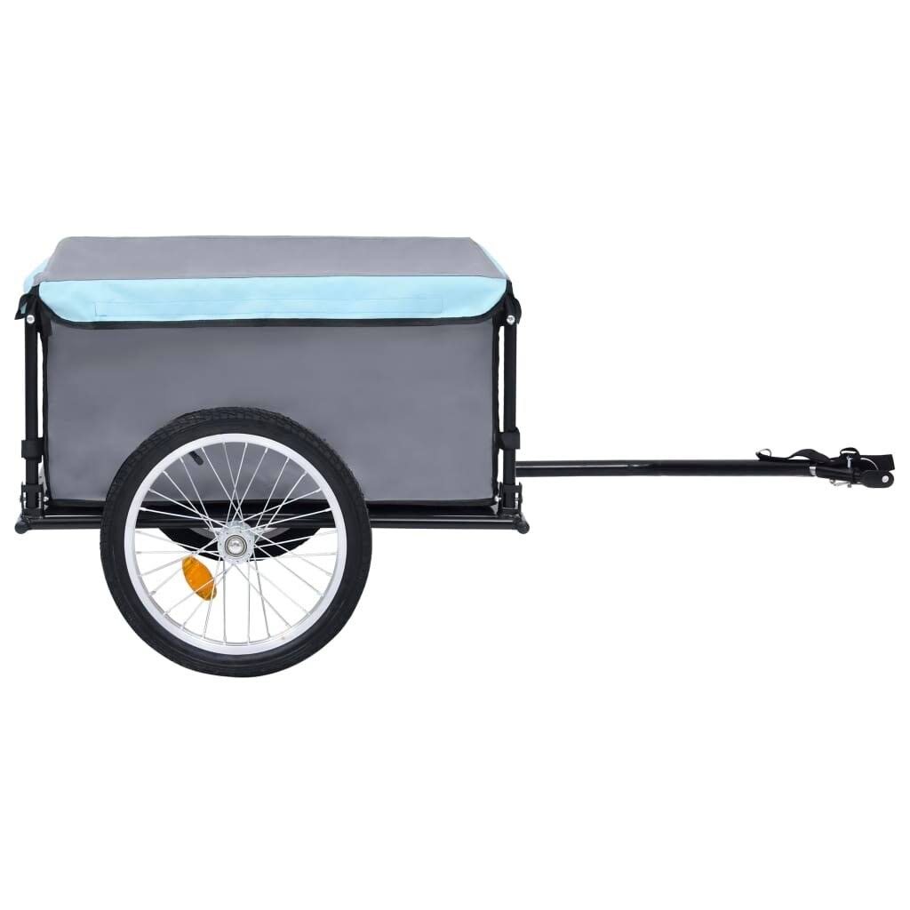 vidaXL Bike Cargo Trailer Black and Blue 143.3 lb