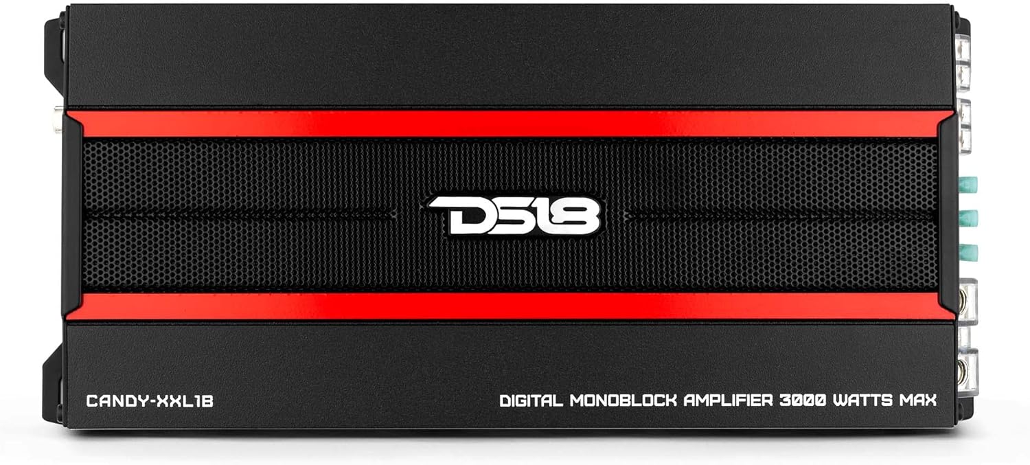 DS18 CANDY-X2B Amplifier in Black - Class D, 2 Channels, 800 Watts Max, Digital, 2/4 Ohm - Don't Sacrifice Space for Power - Compact Mini Ampflier for Speakers in Car Audio System