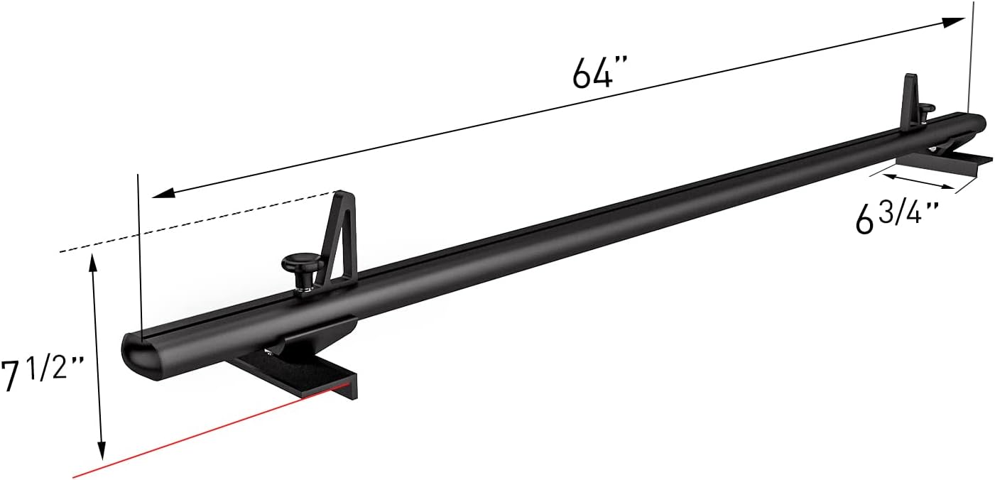 AA-Racks Model APX2503 64" Mid-Size Low Profile Heavy Duty Aluminum Truck Bed Rack for Trucks and Trailers with Open Rails (300lb On Road Capacity)