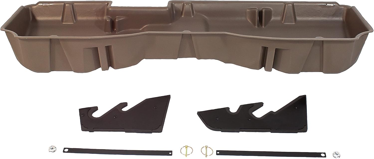 DU-HA Under Seat Storage Fits 14-18 Chevrolet/GMC Silverado & Sierra Light Duty Crew Cab and 15-19 Heavy Duty Crew Cab Black Part#10300