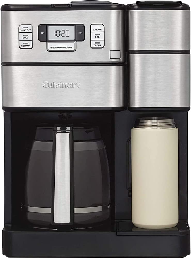 Cuisinart SS-GB1 Coffee Center Grind & Brew Plus Bundle with Deco Essentials Stainless Steel Ice Cubes and Deco Chef Reusable 16-Ounce To Go Travel Mug