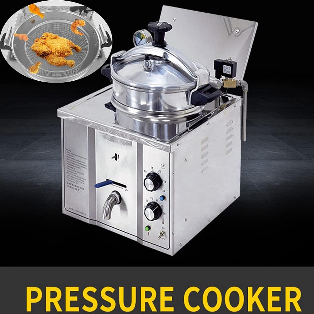 Air Fryer,110V Commercial Electric Countertop Pressure Fryer Large Air Fryer 16L Stainless Chicken Fish for Steamer, Slow Cooker, Multi-Cooker, and More