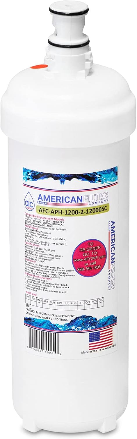 AFC Brand, Water Filter, Model # AFC-APH-1200-2-12000SC, Compatible with Body Glove(R) BG3000 Water Filter Cartridge