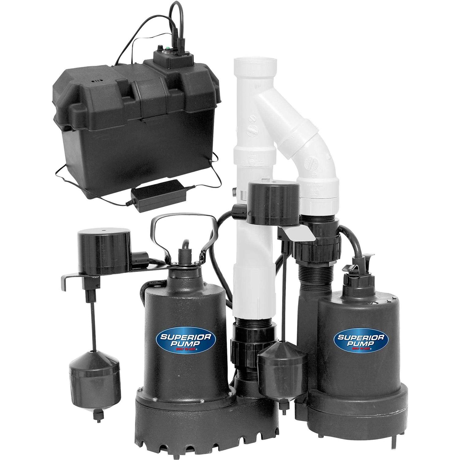 Superior Pump Superior Pre-Assembled Battery Backup Sump Pump Kit 92941 - Shop Hardware Tools Online Store