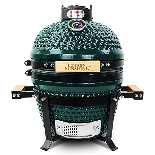 Ceramic BBQ Charcoal Kamado Grill 13 inch Portable Tabletop BBQ Grill Red
