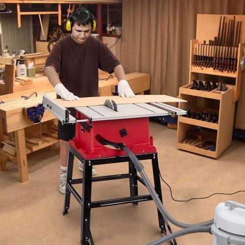 Table Saw 10 Inch 15A Multifunctional Jobside Table Saw with Stand &amp; Push Stick - Shop Hardware Tools Online Store