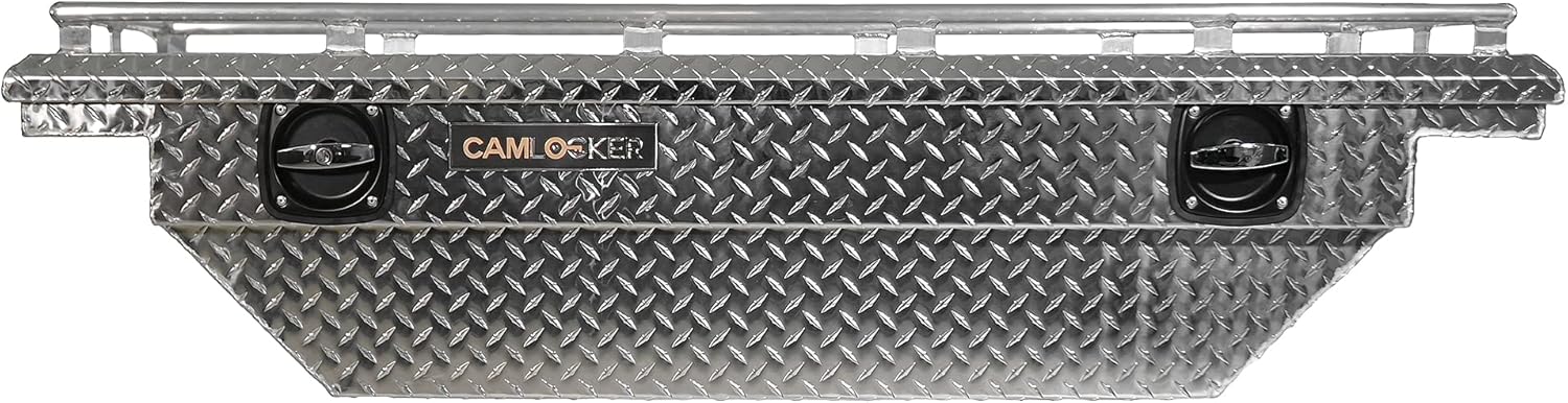 CAMLOCKER S60LPBLRL 60 Inch Low Profile Crossover Tool Box With Rail Gladiator JT, Heavy Duty Polished Aluminum, Secure Storage, Weather Tight Construction, with Sliding Tool Tray Organizer