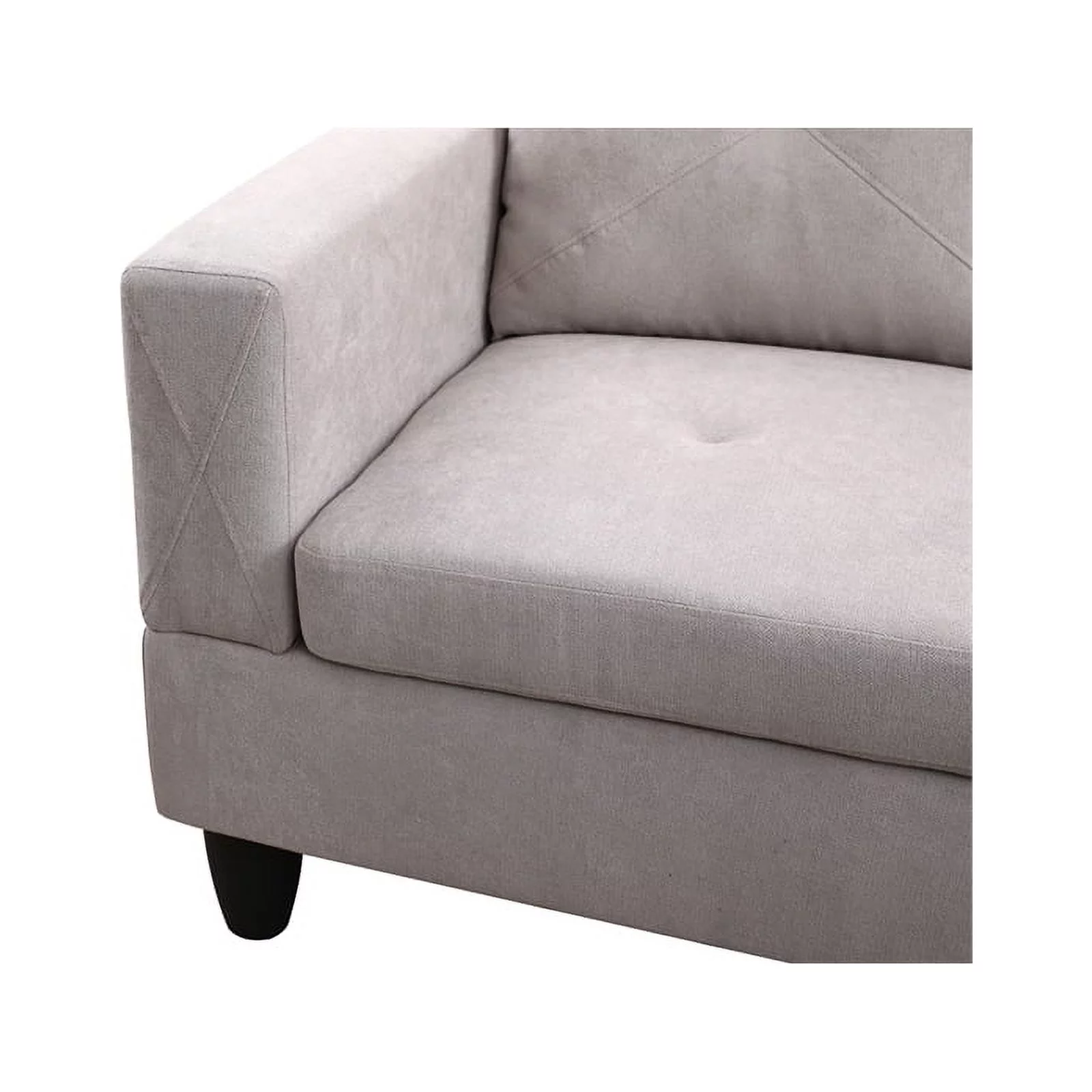 Pemberly Row L Shaped Gray Couch w/ Storage Ottoman(Pillows Included) Microfiber